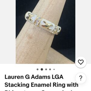 Gold and White Stacking Enamel Ring